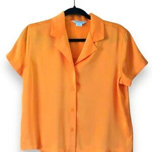 Club Monaco Vibrant Mustard Button-Down Short Sleeve Shirt